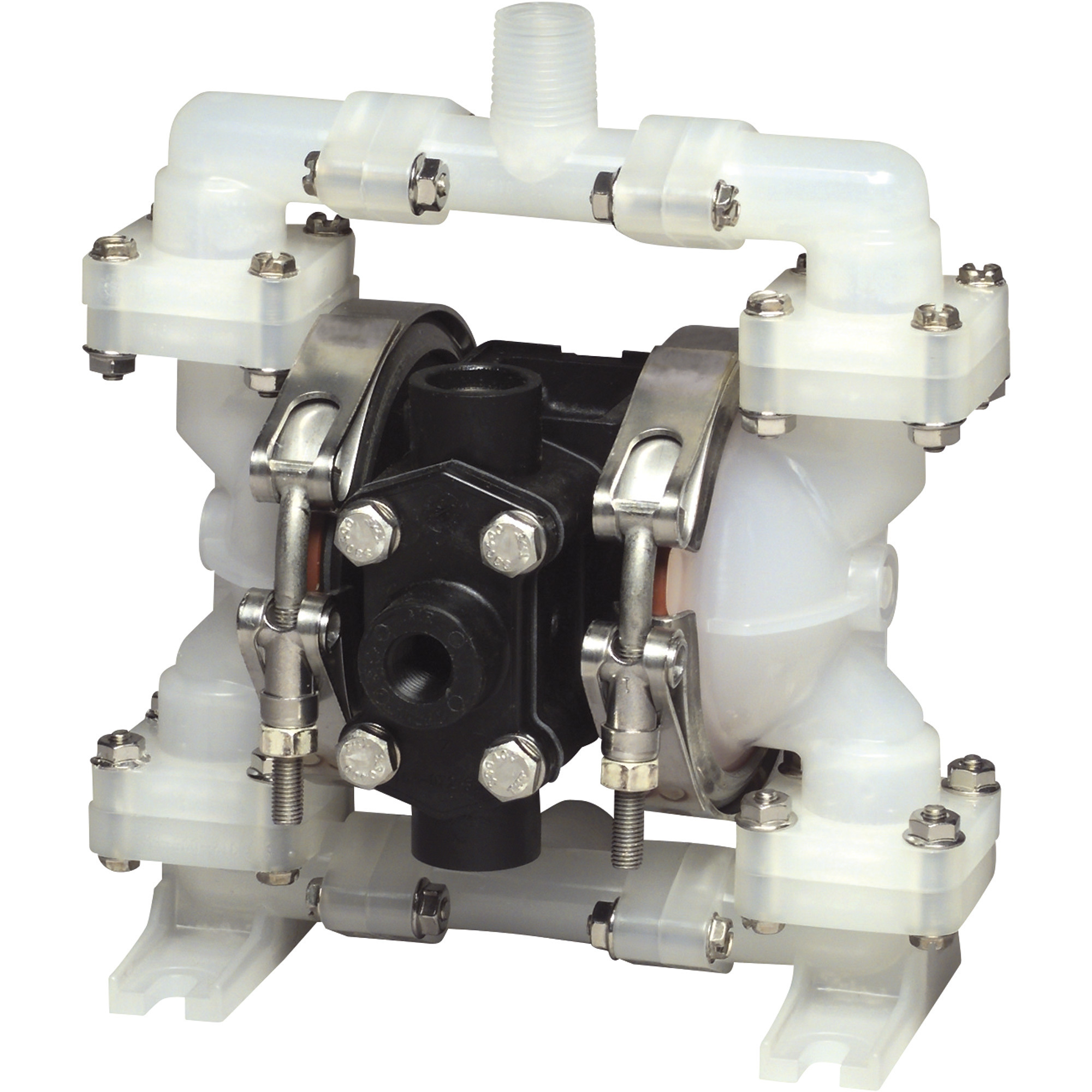 Sandpiper Air-Operated Double Diaphragm Pump - 1/4in. Inlet, 4 GPM, Polypropylene/PTFE, Model# PB1/4, TT4PP